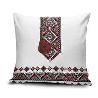 Ukraine Bandura Vyshyvanka Pattern Pillow Cover Ukrainian Heritage Folk White Version - Wonder Print Shop