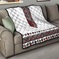 Ukraine Bandura Vyshyvanka Pattern Quilt Ukrainian Heritage Folk White Version - Wonder Print Shop