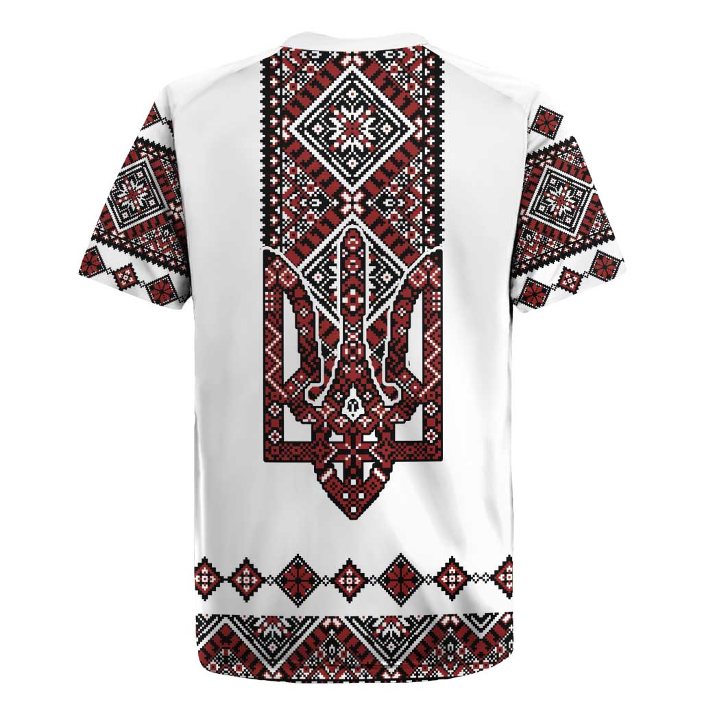 Ukraine Bandura Vyshyvanka Pattern Rugby Jersey Ukrainian Heritage Folk White Version - Wonder Print Shop