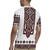 Ukraine Bandura Vyshyvanka Pattern Rugby Jersey Ukrainian Heritage Folk White Version - Wonder Print Shop