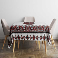 Ukraine Bandura Vyshyvanka Pattern Tablecloth Ukrainian Heritage Folk White Version - Wonder Print Shop