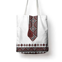Ukraine Bandura Vyshyvanka Pattern Tote Bag Ukrainian Heritage Folk White Version - Wonder Print Shop