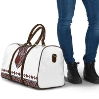 Ukraine Bandura Vyshyvanka Pattern Travel Bag Ukrainian Heritage Folk White Version - Wonder Print Shop