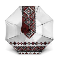 Ukraine Bandura Vyshyvanka Pattern Umbrella Ukrainian Heritage Folk White Version - Wonder Print Shop