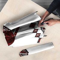 Ukraine Bandura Vyshyvanka Pattern Umbrella Ukrainian Heritage Folk White Version - Wonder Print Shop