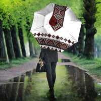 Ukraine Bandura Vyshyvanka Pattern Umbrella Ukrainian Heritage Folk White Version - Wonder Print Shop