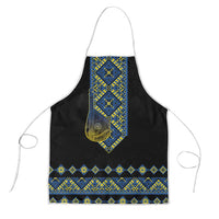 Ukraine Bandura Vyshyvanka Pattern Apron Ukrainian Heritage Folk Black Version - Wonder Print Shop
