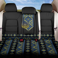 Ukraine Bandura Vyshyvanka Pattern Back Car Seat Cover Ukrainian Heritage Folk Black Version - Wonder Print Shop
