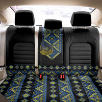 Ukraine Bandura Vyshyvanka Pattern Back Car Seat Cover Ukrainian Heritage Folk Black Version - Wonder Print Shop