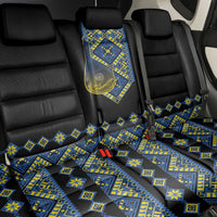 Ukraine Bandura Vyshyvanka Pattern Back Car Seat Cover Ukrainian Heritage Folk Black Version - Wonder Print Shop