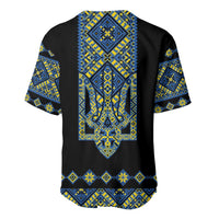 Ukraine Bandura Vyshyvanka Pattern Baseball Jersey Ukrainian Heritage Folk Black Version - Wonder Print Shop
