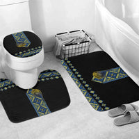 Ukraine Bandura Vyshyvanka Pattern Bathroom Set Ukrainian Heritage Folk Black Version - Wonder Print Shop