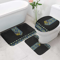 Ukraine Bandura Vyshyvanka Pattern Bathroom Set Ukrainian Heritage Folk Black Version - Wonder Print Shop