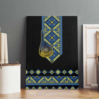 Ukraine Bandura Vyshyvanka Pattern Canvas Wall Art Ukrainian Heritage Folk Black Version - Wonder Print Shop