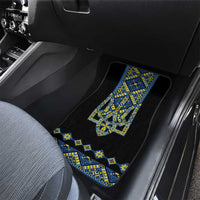 Ukraine Bandura Vyshyvanka Pattern Car Mats Ukrainian Heritage Folk Black Version - Wonder Print Shop
