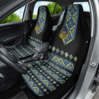 Ukraine Bandura Vyshyvanka Pattern Car Seat Cover Ukrainian Heritage Folk Black Version - Wonder Print Shop