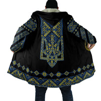 Ukraine Bandura Vyshyvanka Pattern Cloak Ukrainian Heritage Folk Black Version - Wonder Print Shop