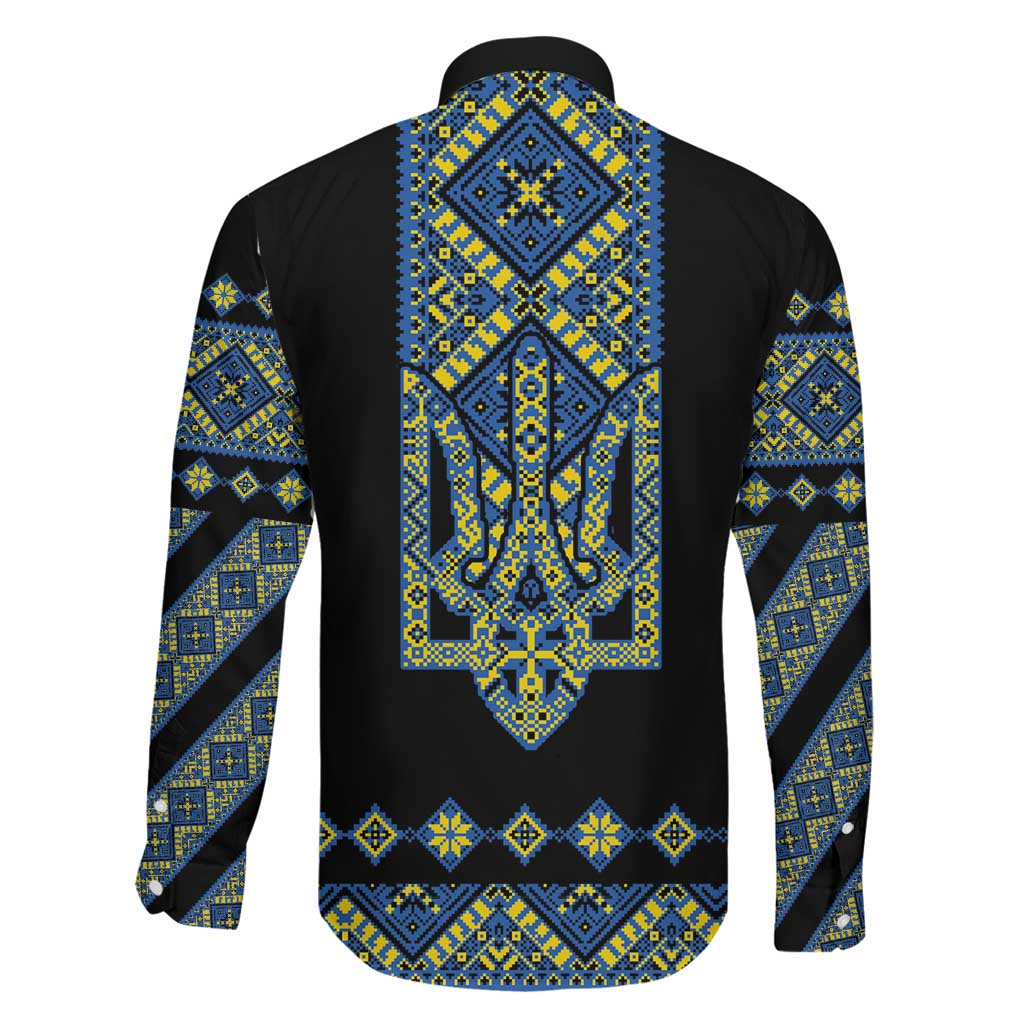 Ukraine Bandura Vyshyvanka Pattern Family Matching Short Sleeve Bodycon Dress and Hawaiian Shirt Ukrainian Heritage Folk Black Version