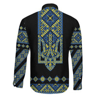 Ukraine Bandura Vyshyvanka Pattern Family Matching Short Sleeve Bodycon Dress and Hawaiian Shirt Ukrainian Heritage Folk Black Version