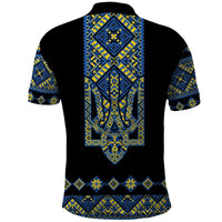 Ukraine Bandura Vyshyvanka Pattern Polo Shirt Ukrainian Heritage Folk Black Version - Wonder Print Shop