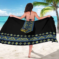 Ukraine Bandura Vyshyvanka Pattern Sarong Ukrainian Heritage Folk Black Version - Wonder Print Shop
