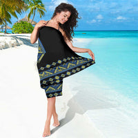 Ukraine Bandura Vyshyvanka Pattern Sarong Ukrainian Heritage Folk Black Version - Wonder Print Shop