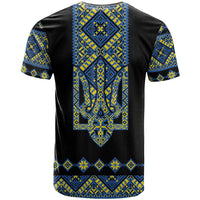 Ukraine Bandura Vyshyvanka Pattern T Shirt Ukrainian Heritage Folk Black Version - Wonder Print Shop