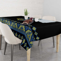 Ukraine Bandura Vyshyvanka Pattern Tablecloth Ukrainian Heritage Folk Black Version - Wonder Print Shop