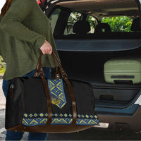 Ukraine Bandura Vyshyvanka Pattern Travel Bag Ukrainian Heritage Folk Black Version - Wonder Print Shop