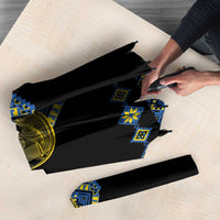 Ukraine Bandura Vyshyvanka Pattern Umbrella Ukrainian Heritage Folk Black Version - Wonder Print Shop