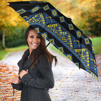 Ukraine Bandura Vyshyvanka Pattern Umbrella Ukrainian Heritage Folk Black Version - Wonder Print Shop