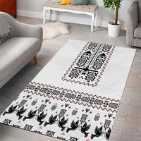 Ukraine Military Vyshyvanka Pattern Area Rug Ukrainian Heritage White Tactical Style - Wonder Print Shop