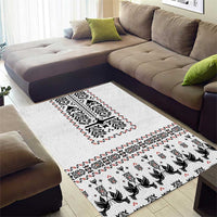 Ukraine Military Vyshyvanka Pattern Area Rug Ukrainian Heritage White Tactical Style - Wonder Print Shop