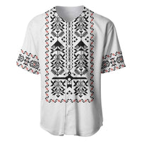 Ukraine Military Vyshyvanka Pattern Baseball Jersey Ukrainian Heritage White Tactical Style - Wonder Print Shop