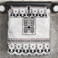 Ukraine Military Vyshyvanka Pattern Bedding Set Ukrainian Heritage White Tactical Style - Wonder Print Shop