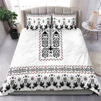 Ukraine Military Vyshyvanka Pattern Bedding Set Ukrainian Heritage White Tactical Style - Wonder Print Shop