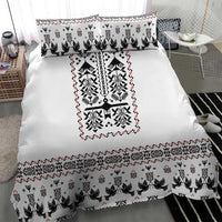 Ukraine Military Vyshyvanka Pattern Bedding Set Ukrainian Heritage White Tactical Style - Wonder Print Shop