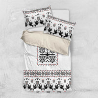 Ukraine Military Vyshyvanka Pattern Bedding Set Ukrainian Heritage White Tactical Style - Wonder Print Shop