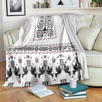 Ukraine Military Vyshyvanka Pattern Blanket Ukrainian Heritage White Tactical Style - Wonder Print Shop