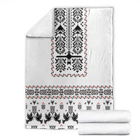 Ukraine Military Vyshyvanka Pattern Blanket Ukrainian Heritage White Tactical Style - Wonder Print Shop