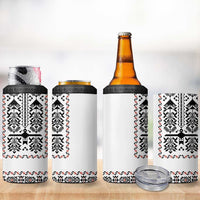 Ukraine Military Vyshyvanka Pattern 4 in 1 Can Cooler Tumbler Ukrainian Heritage White Tactical Style - Wonder Print Shop
