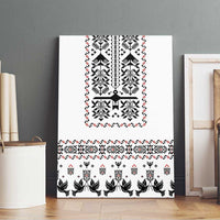 Ukraine Military Vyshyvanka Pattern Canvas Wall Art Ukrainian Heritage White Tactical Style - Wonder Print Shop