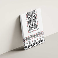 Ukraine Military Vyshyvanka Pattern Canvas Wall Art Ukrainian Heritage White Tactical Style - Wonder Print Shop