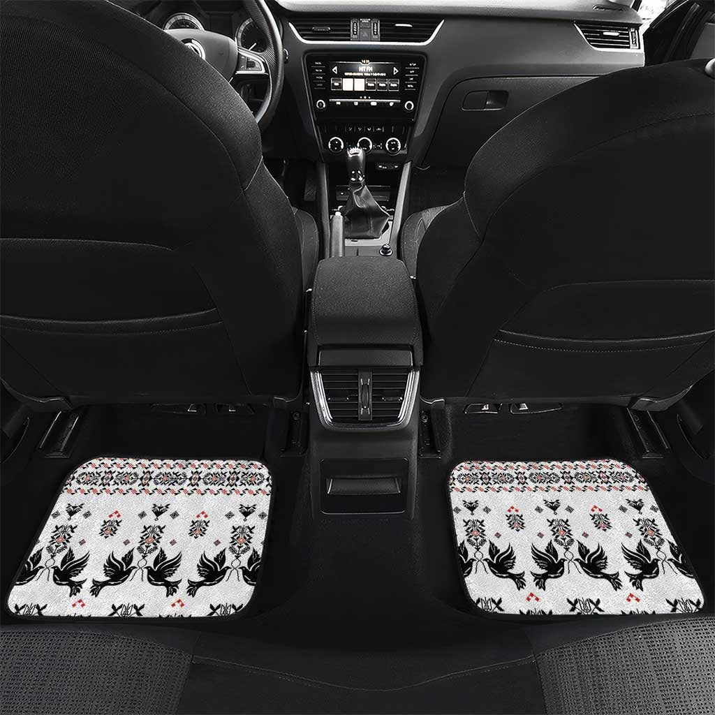 Ukraine Military Vyshyvanka Pattern Car Mats Ukrainian Heritage White Tactical Style - Wonder Print Shop