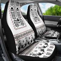 Ukraine Military Vyshyvanka Pattern Car Seat Cover Ukrainian Heritage White Tactical Style - Wonder Print Shop