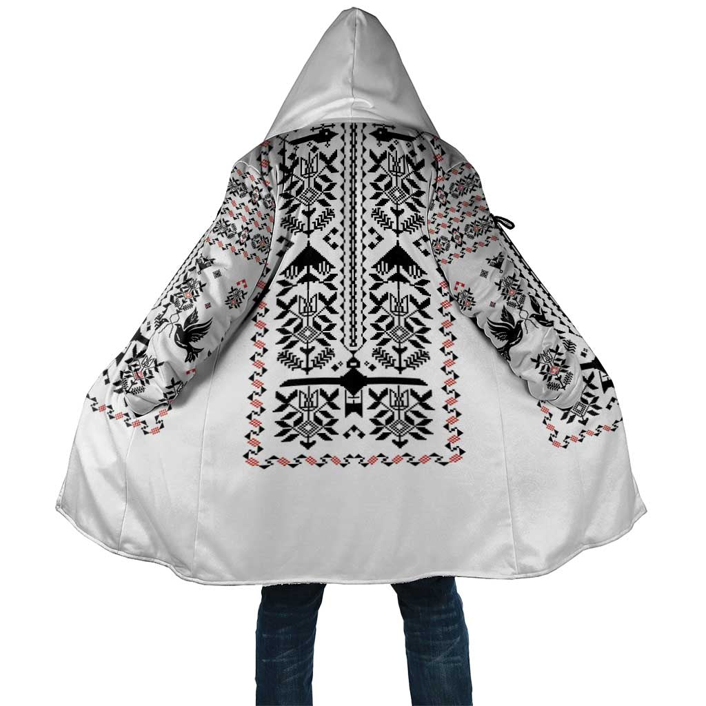 Ukraine Military Vyshyvanka Pattern Cloak Ukrainian Heritage White Tactical Style - Wonder Print Shop
