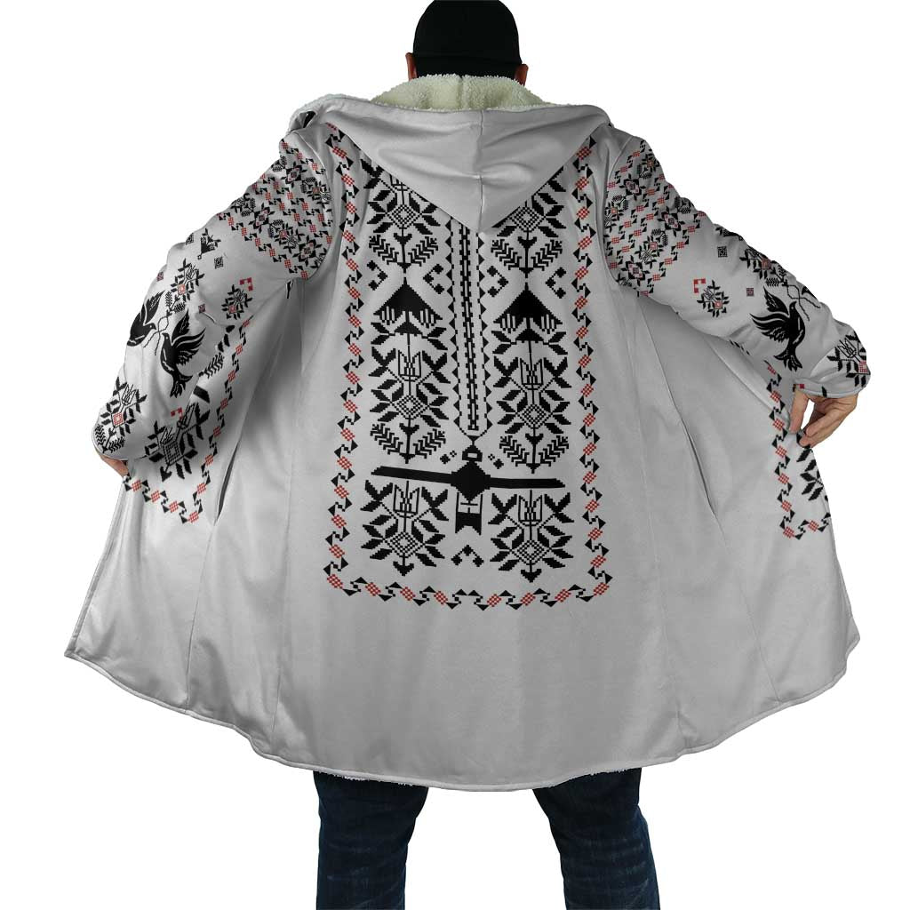 Ukraine Military Vyshyvanka Pattern Cloak Ukrainian Heritage White Tactical Style - Wonder Print Shop