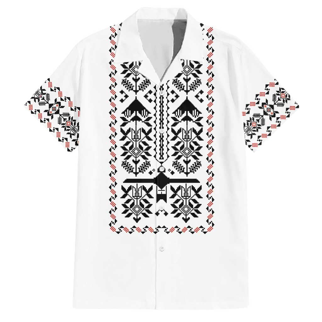 Ukraine Military Vyshyvanka Pattern Family Matching Mermaid Dress and Hawaiian Shirt Ukrainian Heritage White Tactical Style