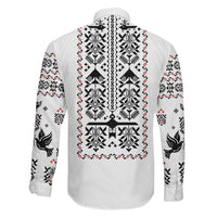 Ukraine Military Vyshyvanka Pattern Family Matching Mermaid Dress and Hawaiian Shirt Ukrainian Heritage White Tactical Style
