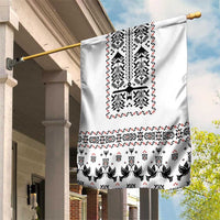 Ukraine Military Vyshyvanka Pattern Garden Flag Ukrainian Heritage White Tactical Style - Wonder Print Shop